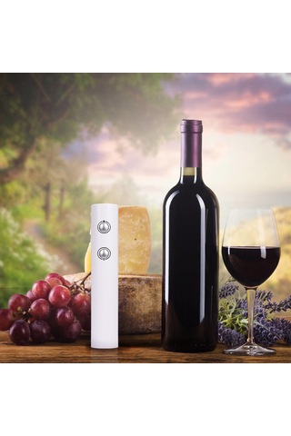 Yuntech01 Beyaz Elektrikli Şarap Açıcı - Korku Açma Ve Folyo Kesme İşlevi - 4 Aa Pil İle Çalışır Pil Dahil Değil Siyah