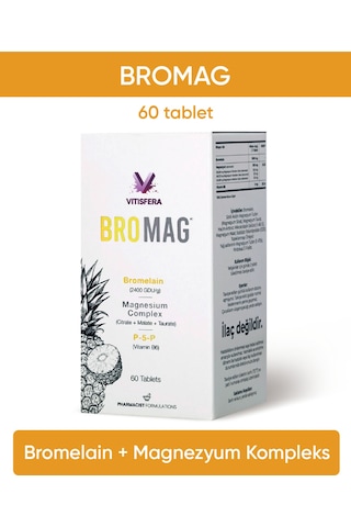 Vitisfera Bromag Bromelain Magnezyum Kompleks Vitamin B6 60 Tablet