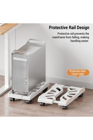 Skycity Mobil Bilgisayar Kasası Ayaklığı - Genişlik Ve Yükseklik Ayarlanabilir, Sıcak İletimi Engeller, Tekerlekli Ve Frenli, Ev Ofis Kullanıma Uygun Siyah