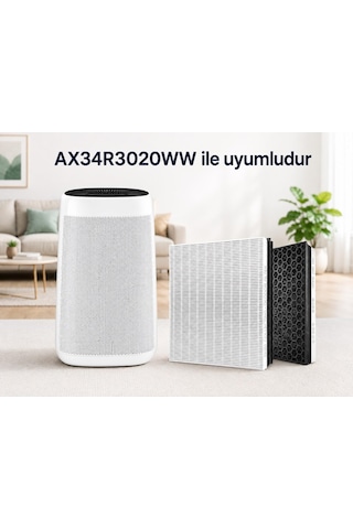 Samsung Ax34r3020ww Uyumlu True Hepa + Karbon Filtre 99,97% True Hepa, Aktif Karbon Destekli, Toz Ve Partikül Yakalama, Kolay Değişim, Yüksek Filtrasyon Çok Renkli
