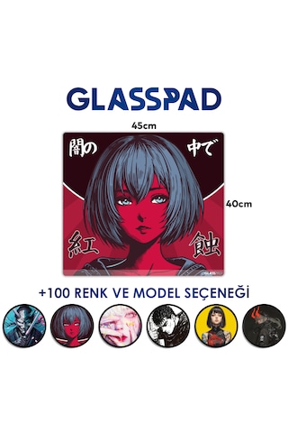 Glasspad Cam Mouse Pad - Premium Temperli Cam - 45x40 Cm Medium Crimson Eclipse