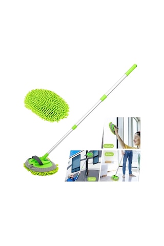 Ergonomik Tasarım Yedek Mikrofiber Bezli Araç Yıkama Mop Seti