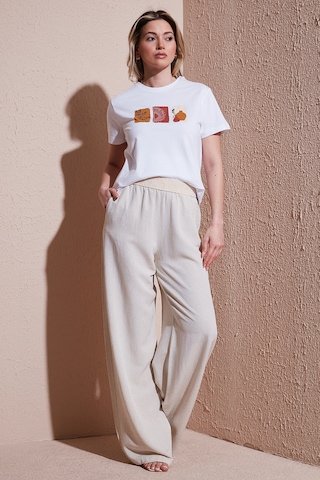 Fashion Friends Bayan Pantolon 25y0893k1 Natural Natural Krem