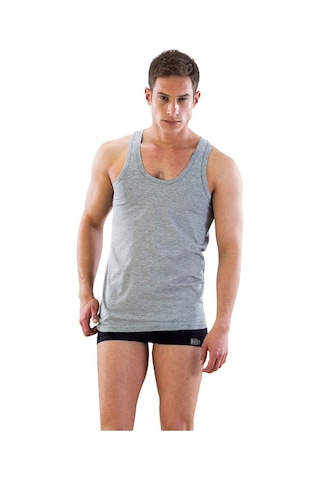Gri Mı Emay 12210-r U Yaka Askılı Erkek Atlet Renkli Gri