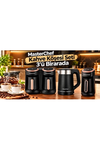 Masterchef Kahve Köşesi Seti 3 Ü Birarada-ikili Ve Tekli Kahve Makinesi-kettle
