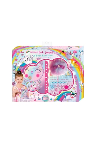 Tokidas Secret Lock Journal Set - Gizli Kilitli Kedili Pon Pon Kalemli Günlük Seti