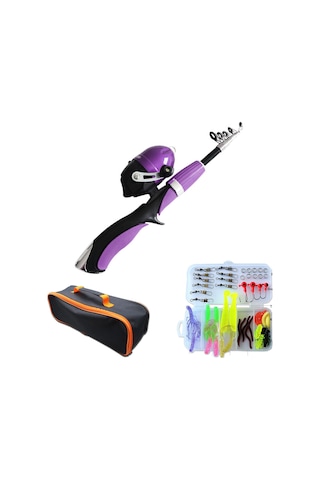 Xindoker Küçük Çocuklar İçin Mor Şişirilebilir Lazer Kamışı Seti - Taşınabilir, Hafif Ve Dayanıklı Olta Takımı Tümünü Dahil Ederek Doğa İle Bağ Kurun