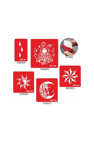 Öte Alemler 5 Li Set Geçici Dövme Kına Şablonu