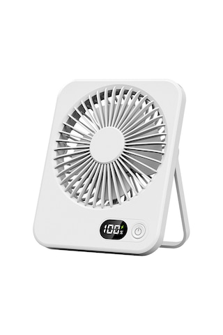 Kullanışlı, Şarj Edilebilir, Katlanabilir Masaüstü Fan-beyaz