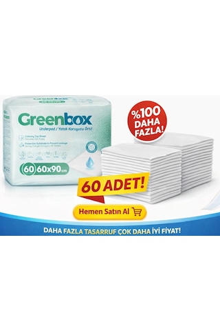 Greenbox Yetişkin Yatak Koruyucu Alt Açma Örtü 60x90 Cm Adet 60 Adet
