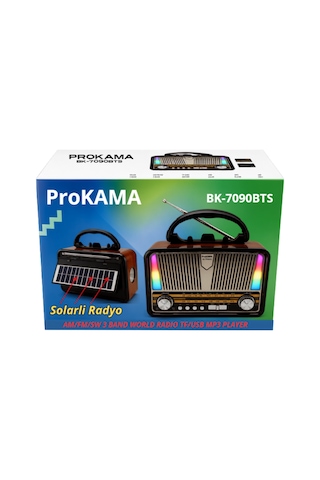 Prokama Nostaljik Tasarım Solarlı Bluetooth Radyo Yedek Pili