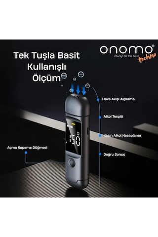 Onomo Techno Profesyonel Alkolmetre Lacivert Alkol Ölçüm Cihazı