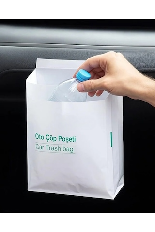 Mucit Home Su Geçirmez Yapışkanlı Tek Kullanımlık Araç İçi Oto Çöp Poşeti 20'li Pratik Torba Seti
