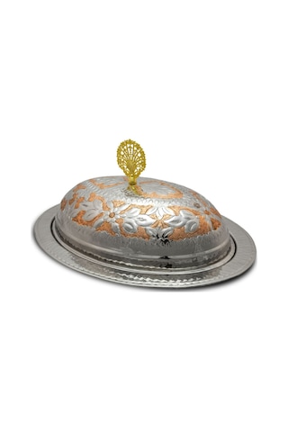 Sunumluk Özel İşlemeli 30 Cm Bakır Metalik