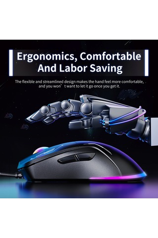 Onıkuma Cw917 Rgb 3600dpı Kablolu Fare Siyah Diğer