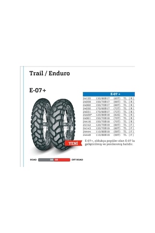 Honda Crf250L Takım Mitas 90/90-21 E07+ 120/80-18 E07+ Plus Ön Arka Set
