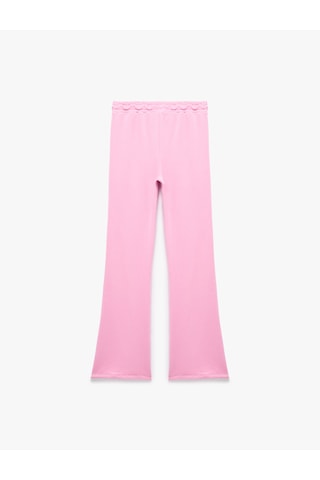 Koton Rahat Kalıp Beli Bağcıklı Triko Uzun Paça Pijama Altı Pembe 7wlk40292mk Gül