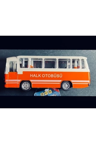 Oyuncak Işıklı Sesli 1/36 Çek Bırak Turuncu Halk Otobüsü