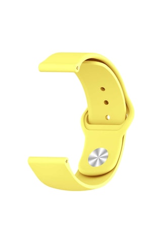 Ekılıf - Xiaomi Mi Watch Color Uyumlu - Kordon 22mm Silikon Kordon Krd-11 - Sarı