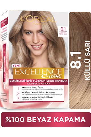 L'Oréal Paris L'Oréal Paris Excellence Creme Saç Boyası 8.1 Koyu Sarı Küllü 8.1 Koyu Küllü Sarı