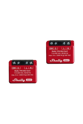 Shelly 1pm Mini Gen3 2'li Paket Enerji Ölçümlü Akıllı Röle
