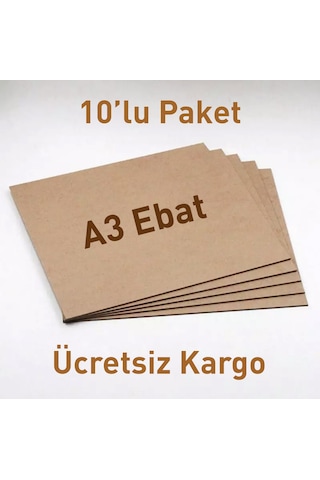 A3 Ebat 30X42 Cm 3 Mm Ham Mdf 10'Lu Paket