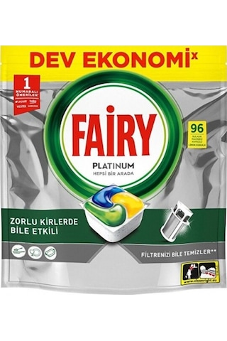 Fairy Platinum Bulaşık Makinesi Kapsülü Limon Kokulu 96'lı