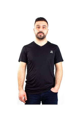 Kinetix Sn-222 Neck Siyah Günlük Erkek V Yaka Tişört