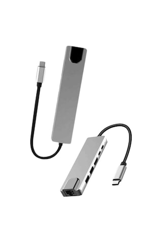 Nrzsnt 8 Port Çoklayıcı Macbook Ile Uyumlu Çoğaltıcı Type-c Dönüştürücü Tf Sd Kart