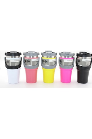 900 Ml Taşıma Kulplu Paslanmaz Çelik Termos Mug - Vakumlu Is Tdrtr Çok Renkli