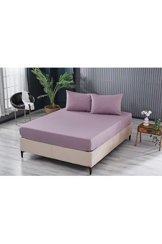 Colourful Fitted Çarşaf Tek King Size - Lila