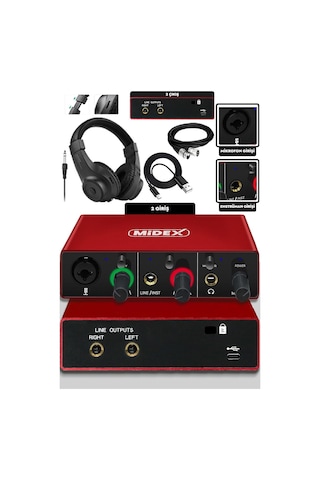 Tr Glx-500 Pro-hd 2 Giriş 2 Çıkış Usb Stüdyo Ses Kartı, Kulaklık Ve Xlr Kablo
