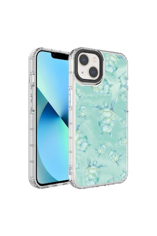 Apple Uyumlu iPhone 14 Plus Kamera Korumalı Renkli Desenli Sert Silikon Zore Korn Kapak