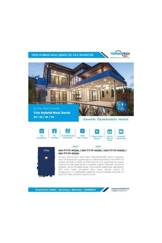 Tommatech Trio Hybrid Maxi 30kw Hv Üç Faz Hibrit İnverter