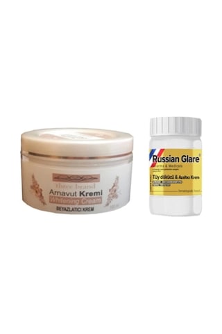 Three Brand 100 Ml Arnavut Aklık Kremi 1 Ad + Russıan Glare Tüy Dökücü Azaltıcı Merhem 50ml 1 Ad