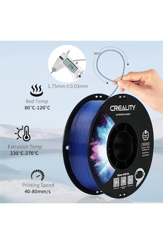 Creality Cr-petg Şeffaf Mavi Filament 1.75mm 1000gr