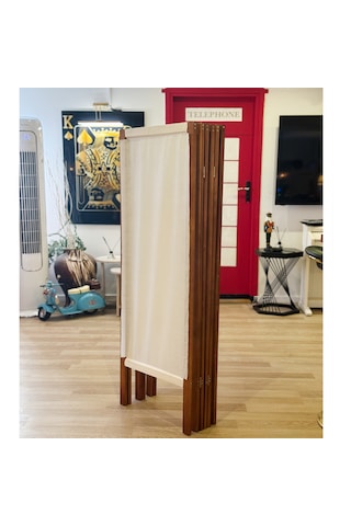 Ahşap Paravan Seperatör 6 Kanatlı Ara Bölme Dekoratif 5396