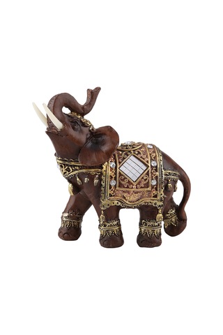Kangvka Büyük Boy Ahşap Desenli Feng Shui Fil Heykeli - Sağlık, Şans Ve Zenginlik Getiren Dekoratif Sanat Eseri