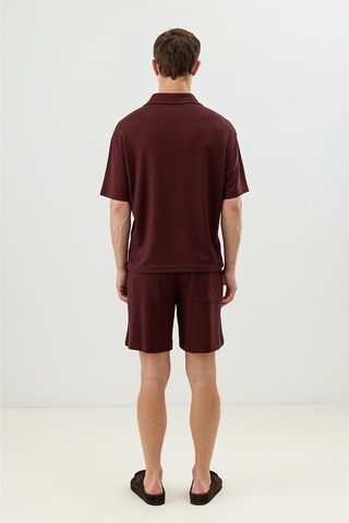 Antioch Polo Yaka Basic T-shirt Bordo