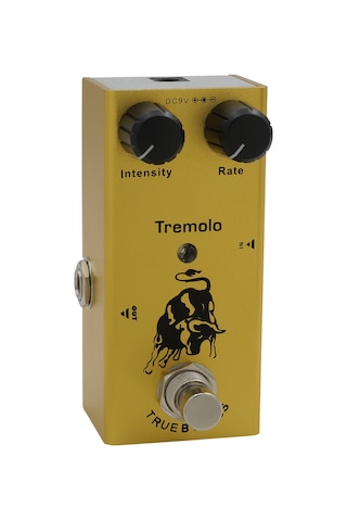 Yaozixa Tremolo Tipi Sarı Gitar Efekti - Irın Ef-09 Klasik Titreşim Fonksiyonu Metal Kutu