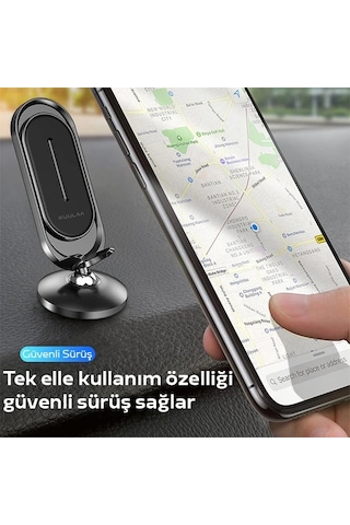 Kuulaa Universal Mıknatıslı Standlı Cep Telefon Araç Tutucu Aluminum- 5775 Renkli