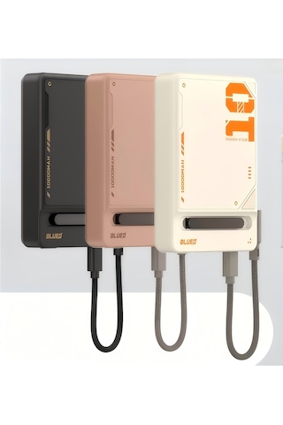 Pd 20w 5000mah Mf Magsafe Wireless Kablosuz Uyumlu Stand Type-c To Type-c Powerbank Şarj Aleti Pembe