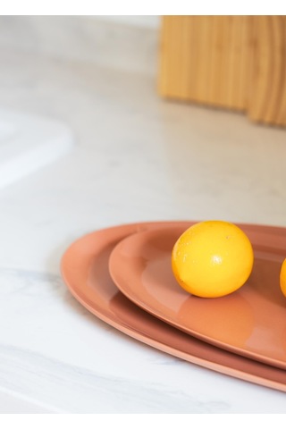 The Mia Cotta Limoges Oval Servis Terracota 43x22 Cm