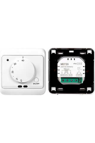 Fastbuy Mekanik El Termostati, Beyaz, 5-40 C, 16a, Elektrikli Yer Isıtıcı Kontrol Cihazı