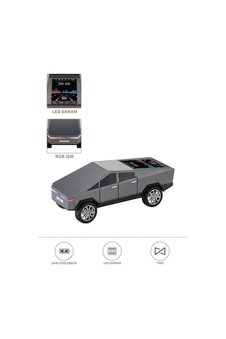 Mepa D68 Cyber Model Araba Tasarımlı Bluetooth Hoparlör 15w Güçlü Ses Rgb Led /tws/usb Gri Najmaddin