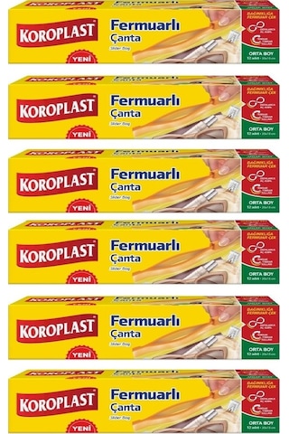 Koroplast Fermuarlı Çanta Orta Boy 6 x 12'li 20 x 18 CM