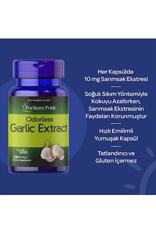 Puritan's Pride Odorless Garlic Extract 100 Kapsül