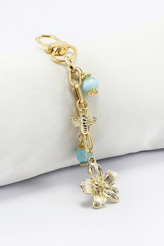 Çiçek Arı Pastel Boncuklu Klips Küçük Charm Anahtarlık Cüzdan Çan