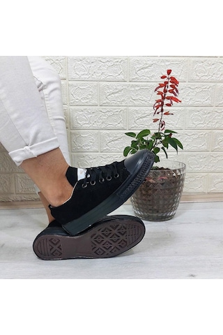 Fiyra 554 Siyah-siyah Kısa Unisex Sneaker Keten Spor Ayakkabı 001