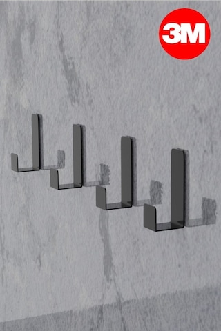 Yapışkanlı Askılık Kapı Arkası Bornoz Askılığı Yapışkanlı Mutfak Banyo Askısı Havlu Askılığı El Siyah